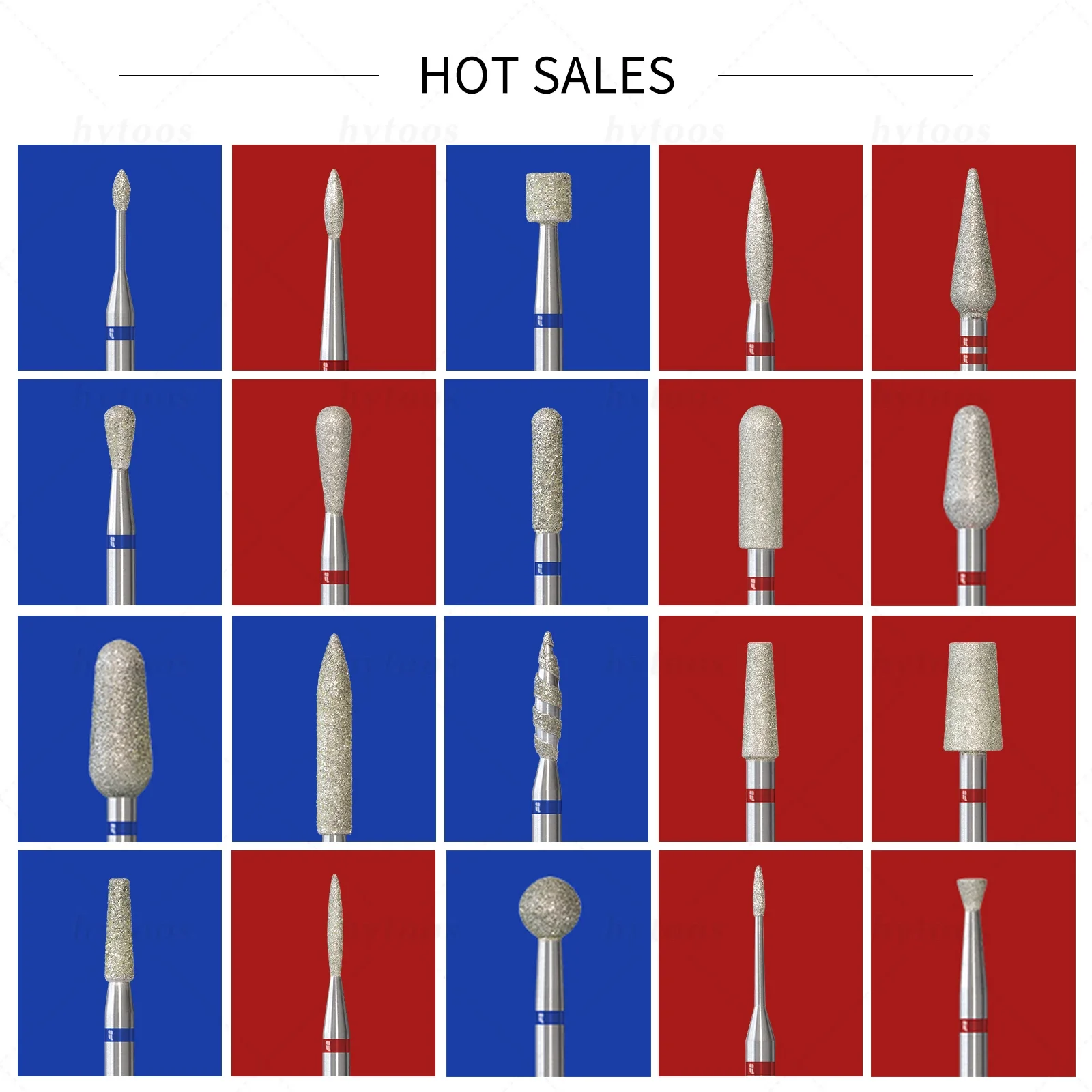 HYTOOS 10 Teile/paket Diamant Nagel Bohrer Bits Pro Russische Häutchen Sauber Bit für Nagel Abgestorbene Haut Häutchen Reiniger Vorbehandlung werkzeuge – Detail 2