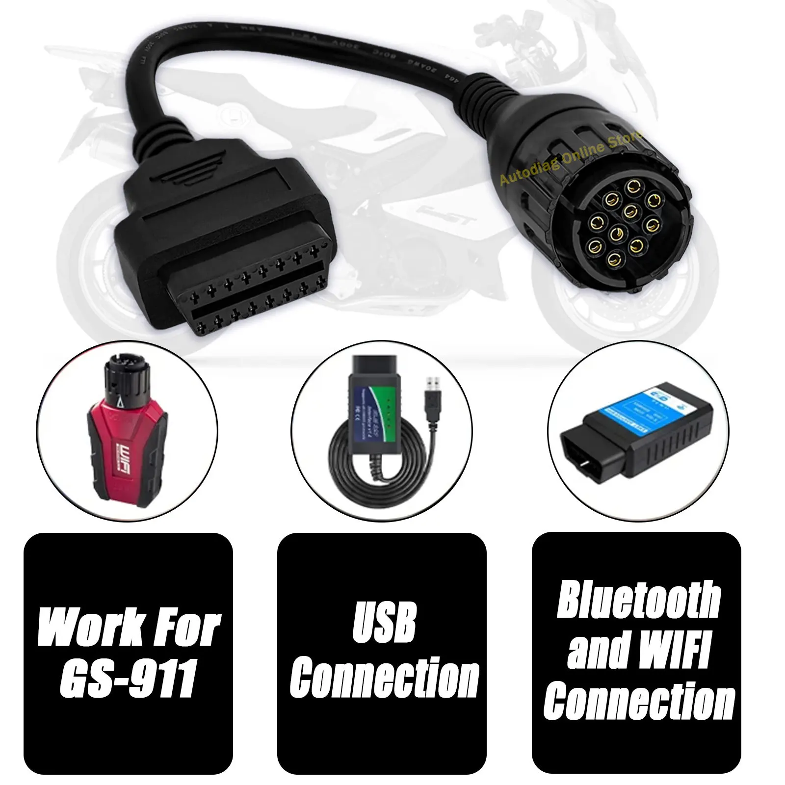 محول obd2 للدراجات النارية BMW لـ F800GS S1000 R1200GS لـ ISTA INPA EYES MotoScan obdii أداة تشخيصية موصل الدراجة النارية