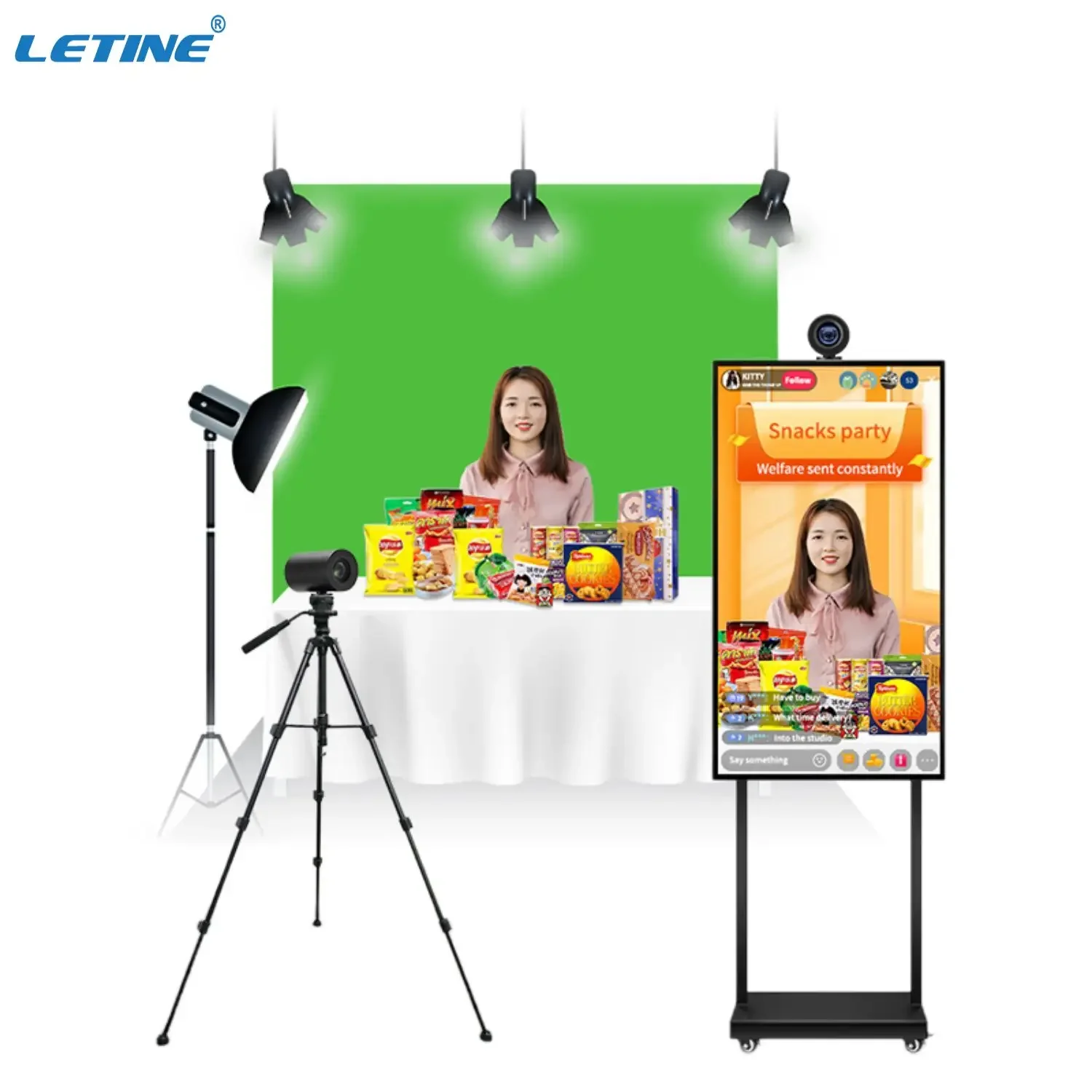 Best Live Streaming Machine 13.3inch LCD Touch Screen for Facebook YouTube Professional advertising displays for Tik Tok