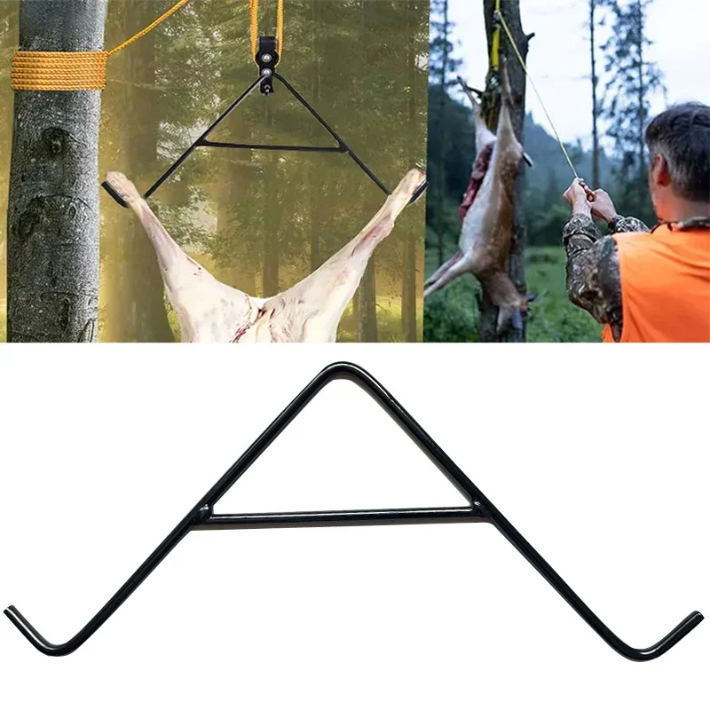 Hunting Deer Game Hoist Pulley Lifting System Max to 700 Lbs Capacity with Drag Harness Deer Carcass Butcher Hunting Accessories