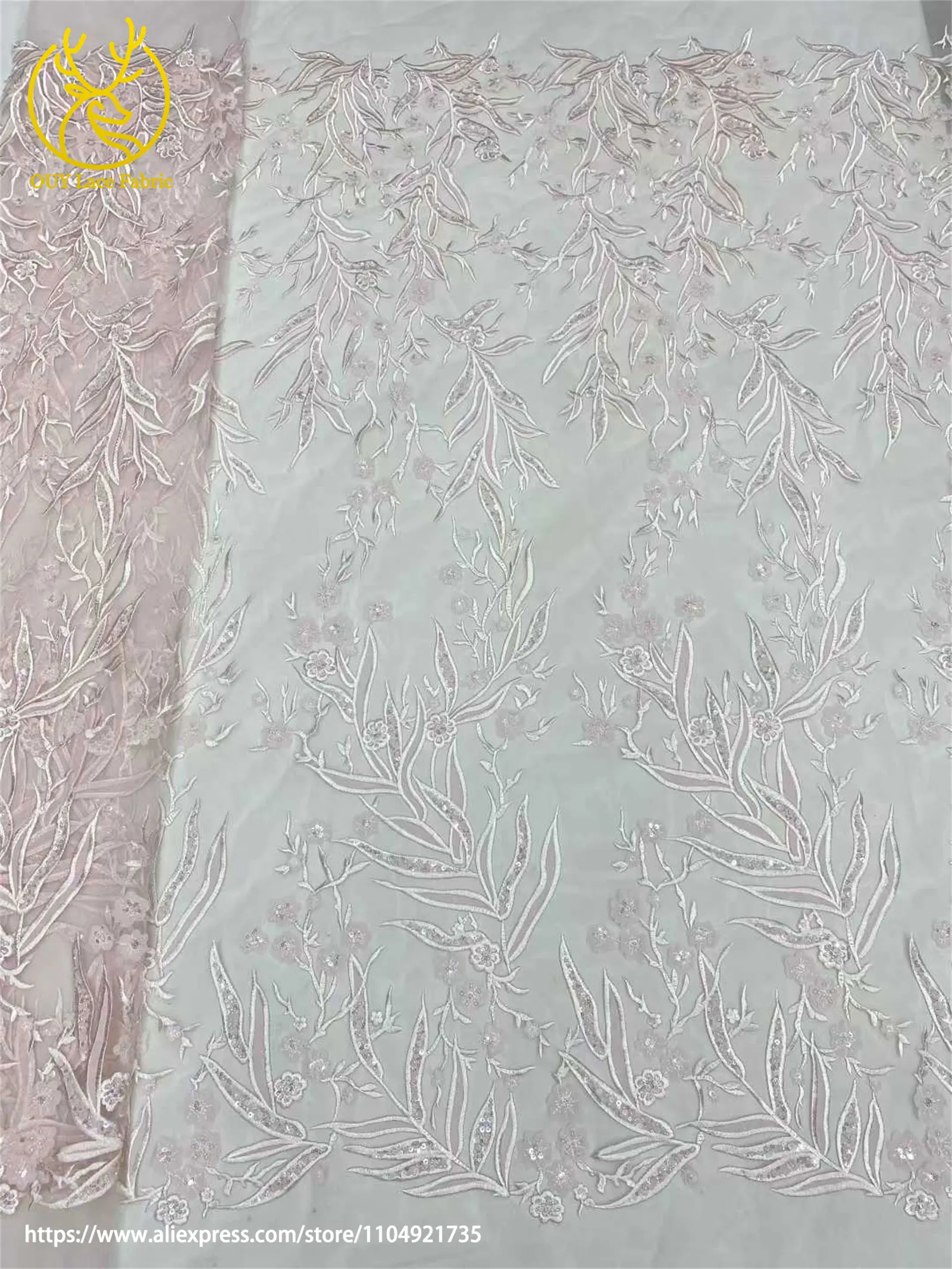Mode Französisch Mesh Bräutigam Bestickte Spitze Stoff Hohe Qualität Afrikanische Nigerian Pailletten Spitze Stoff Damen Hochzeit Party Kleider – Detail 14