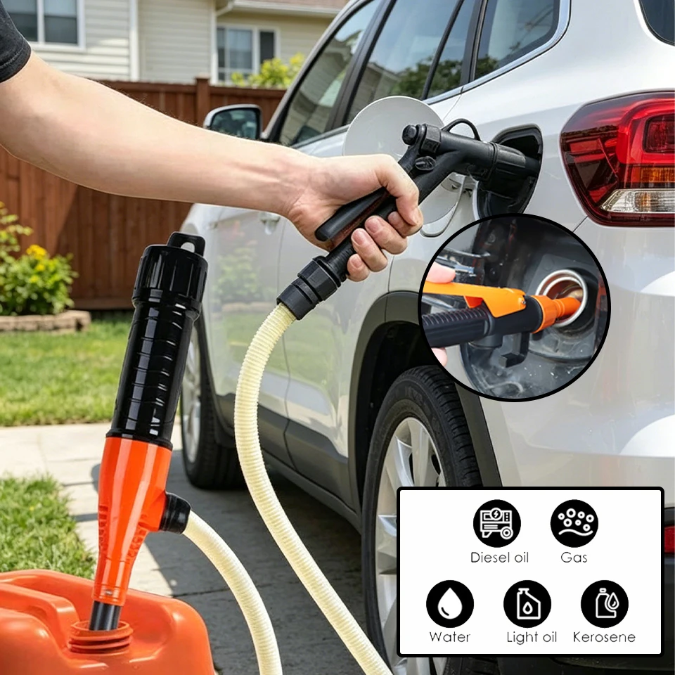 Portable electric fuel transfer pump 12W 3V battery powered liquid siphon pump suitable for automotive and truck gas drainage