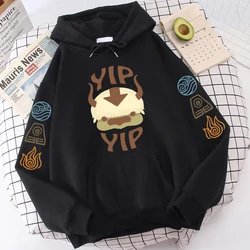 Avatar The Last Airbender Hoodie pour hommes et femmes, Appa YIP Letter Print, Long Sleeve Black Anime Top, Aadt Sweatshirt, Spring Autumn, 2022