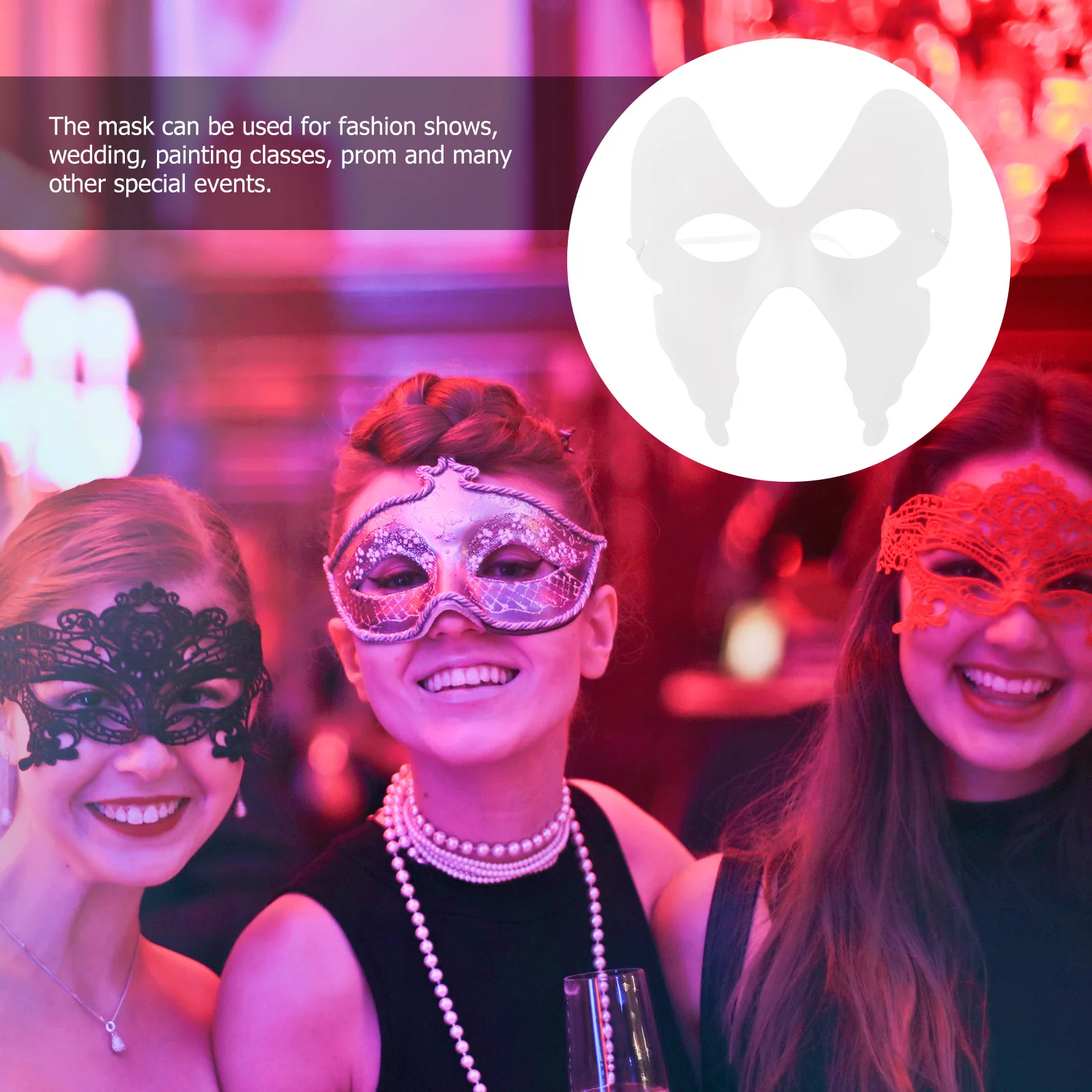 

6pcs White Masquerade Mask For Women White Masks Shaped Butterfly DIY Masquerade Paintable Craft Blanks Cosplay Accessories