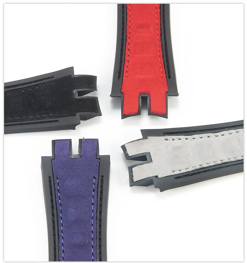 28mm Nubuck Nylon  Belt Soft Rubber Back Watch Band Accessories For Roger Dubuis Strap EXCALIBUR Series Pin Buckle