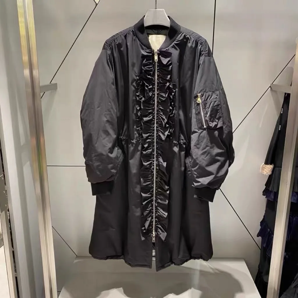 

Модный повседневный длинный хлопковый джет большого размера, верхняя одежда, два цвета, подходящие для всех видов спорта для отдыха, весна-осень 2025 г.