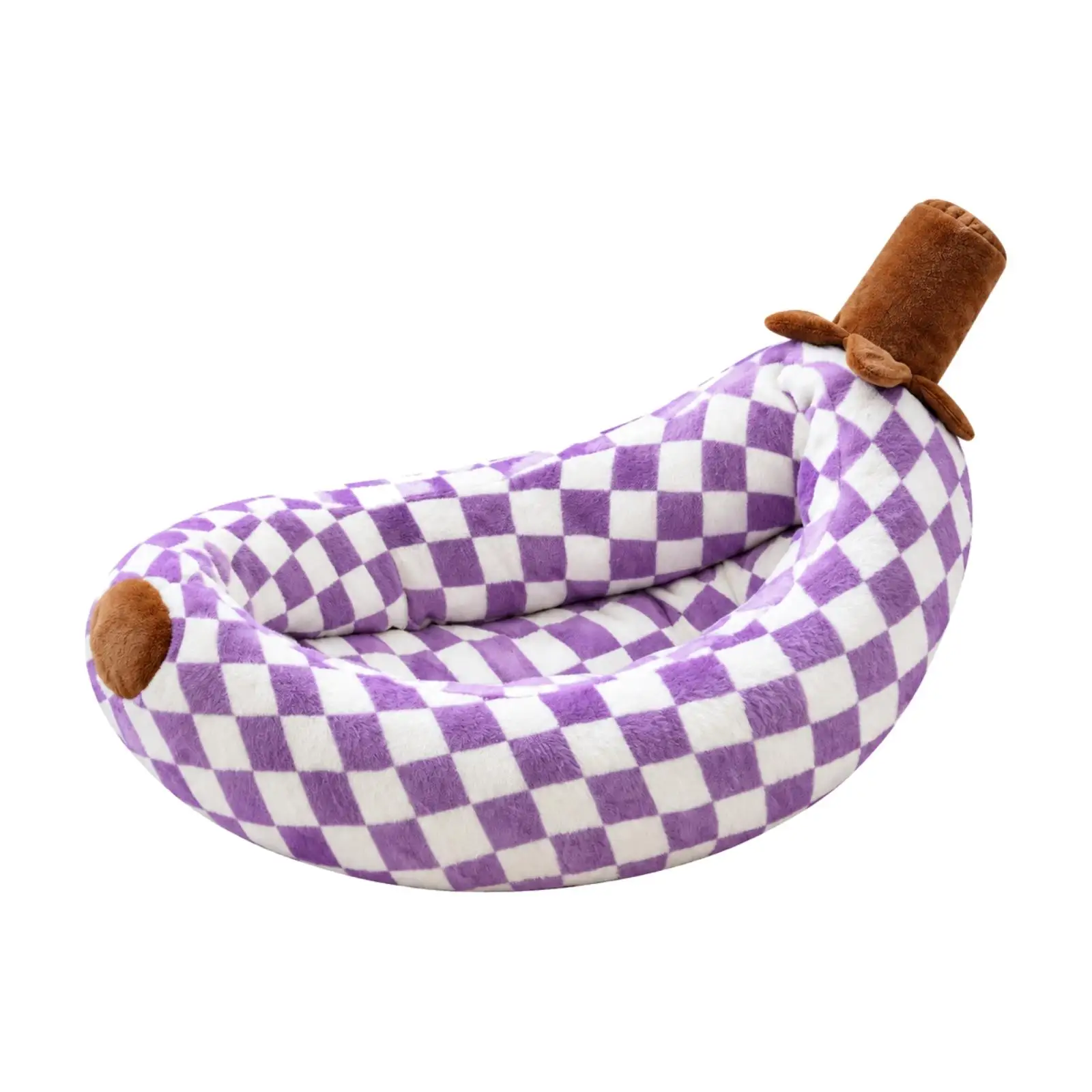 Soft Pet Nest with Separable Cushion Supportive Banana-Shaped Soft Pet Bed Decorative Cute for Small Dogs, Napping, Lounging