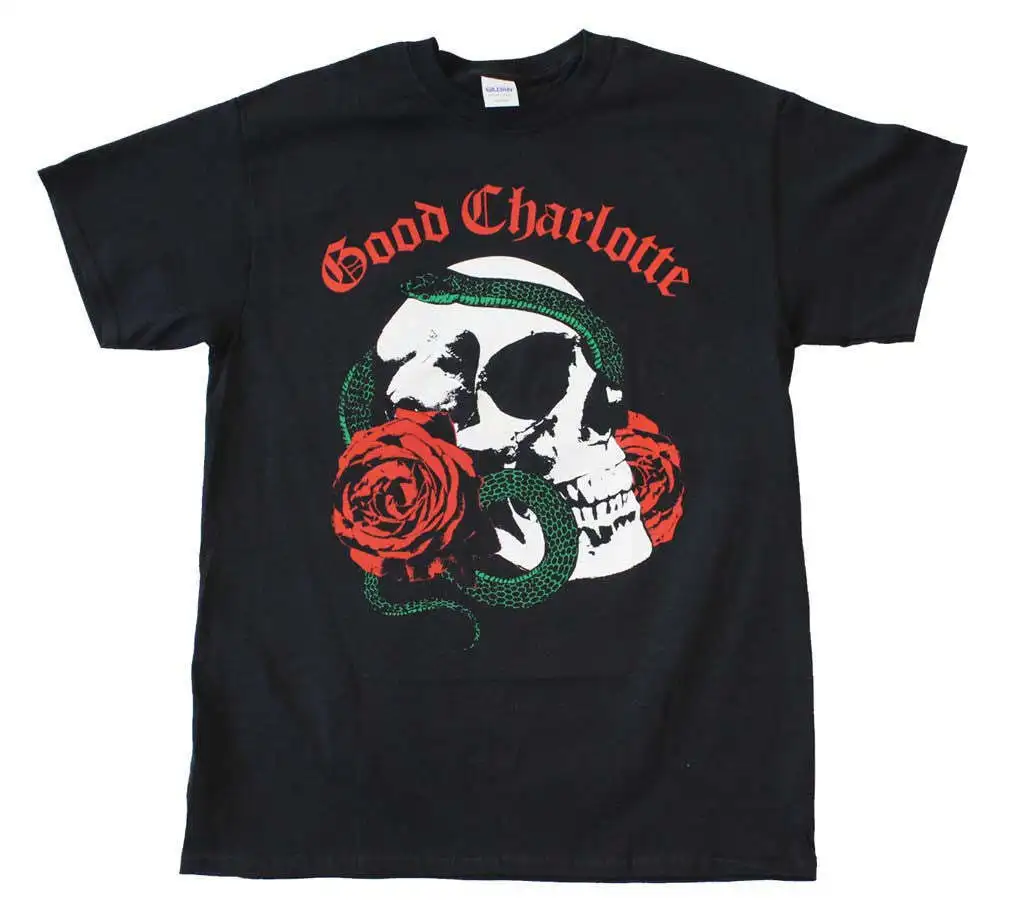 Good Charlotte Rose Skull T-shirt, black shirt, unisex t-shirt TE2338