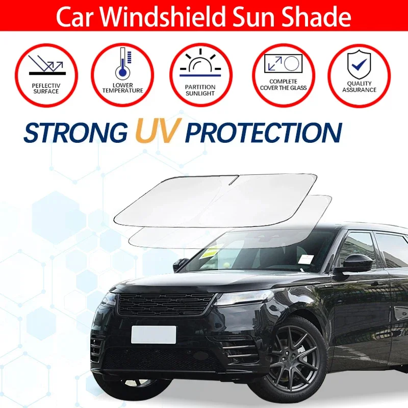 Car Windshield Sun Shade For Range Rover Velar P250 P340 P300 P380 Sunshade Sun Visor Protector Foldable Blocks UV Rays Cooler