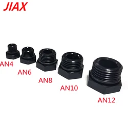 AN4 AN6 AN8 10AN 12AN Male Hex Head ORB O- Ring Block Off Plug Fitting Black