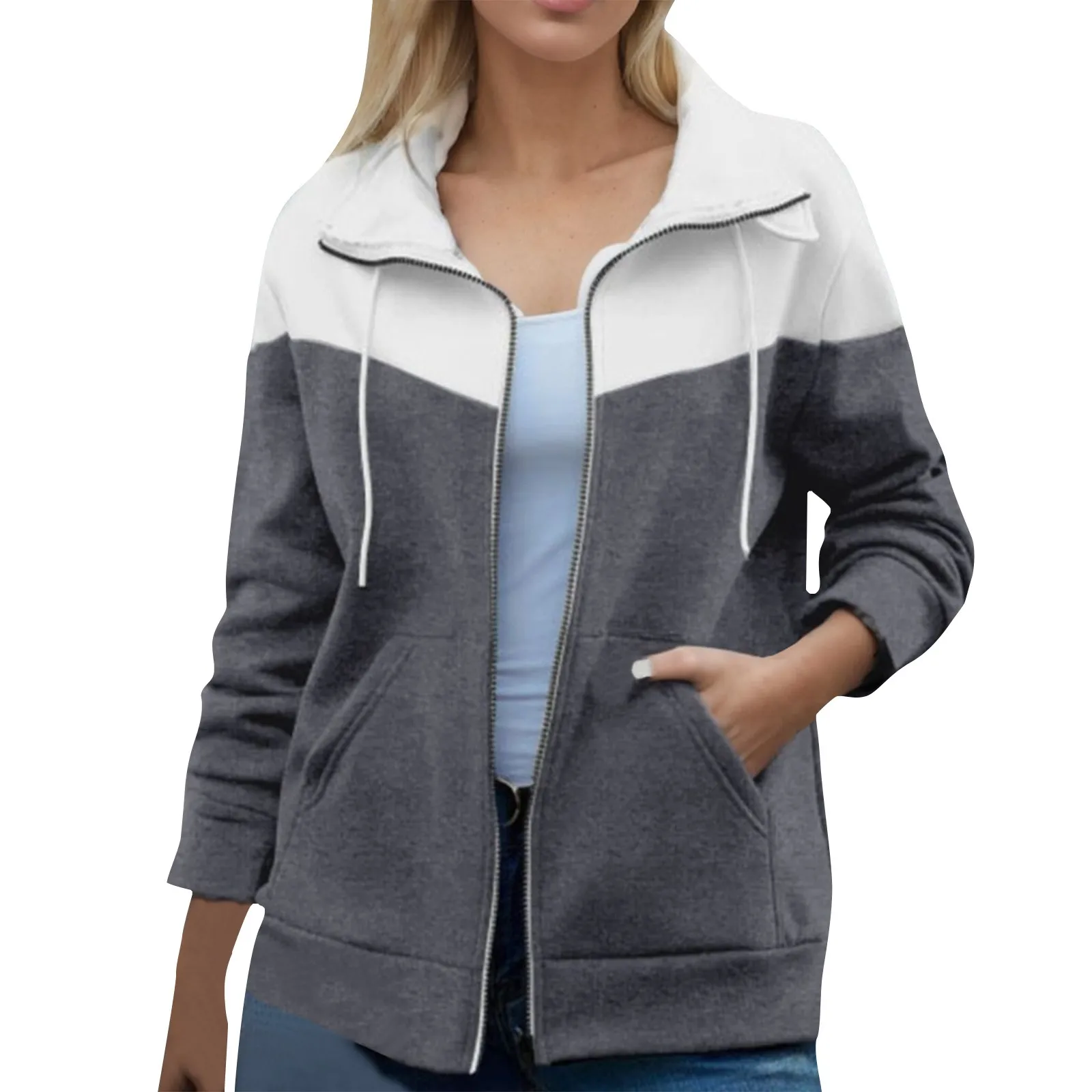 Women Zip Up Casual Fashion Hoodies & Sweatshirts Teen Girl Long Casual Jacket And Pants Set for Women Women Dress Jackets