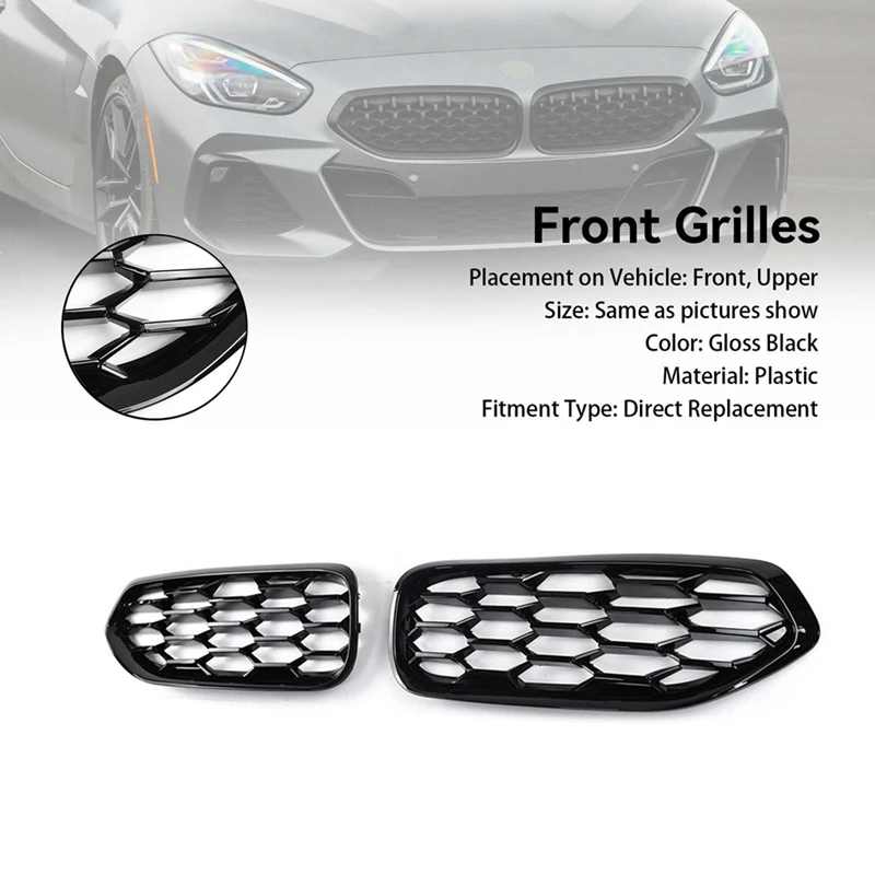 

Car Kidney Grill Grille Honeycomb Style Gloss Black Front Fits For BMW G29 Z4 2019-2023