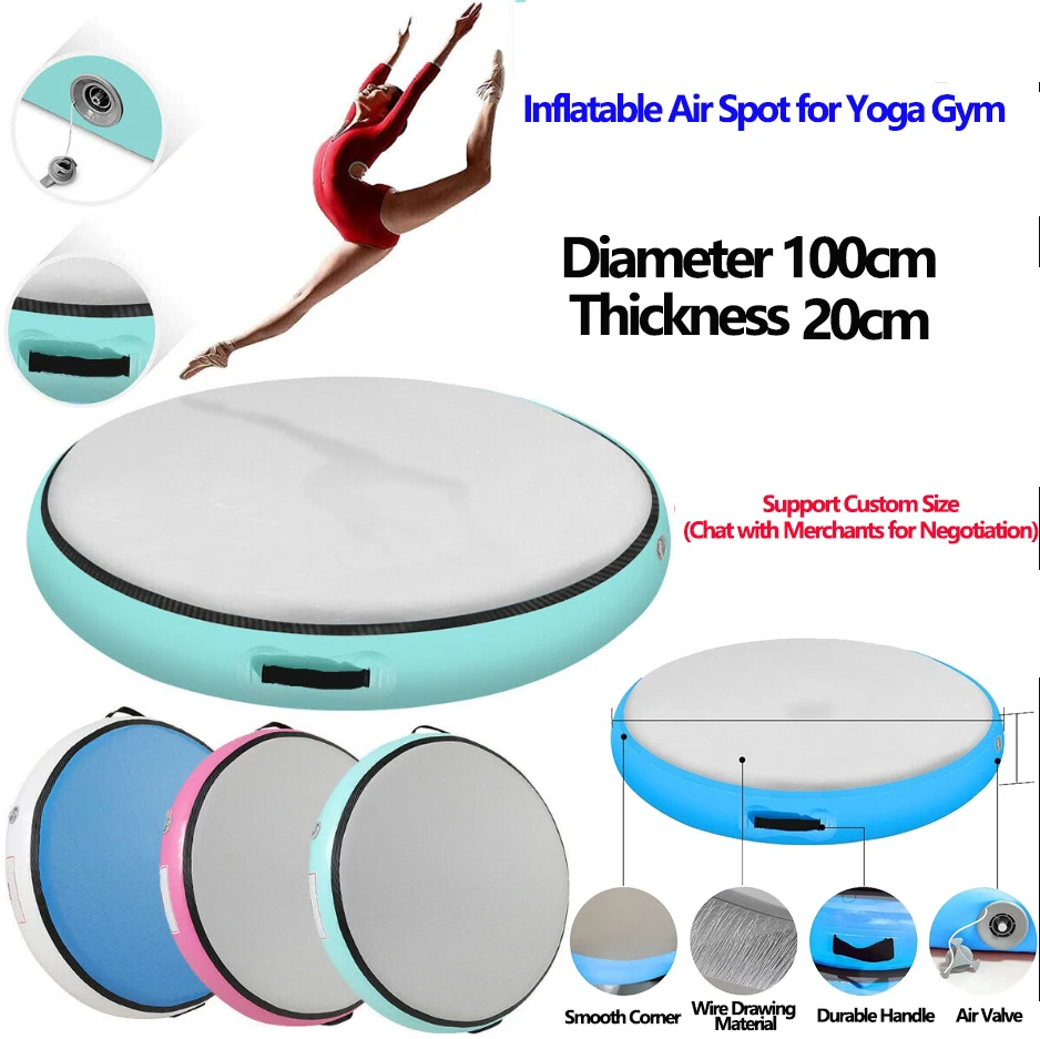 Inflatable Air Spot for Yoga Gym Training Fitness Diameter 1m,Thick 20cm Circle Pad High Elasticity Durable Sit in Meditation
