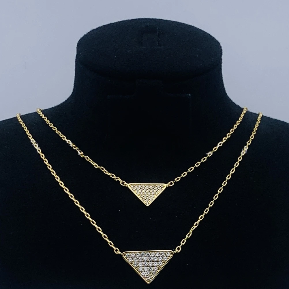 

2025 New Geometric Necklace Letter Inverted Triangle Epoxy Enamel Pendant Suitable for Daily Gifts