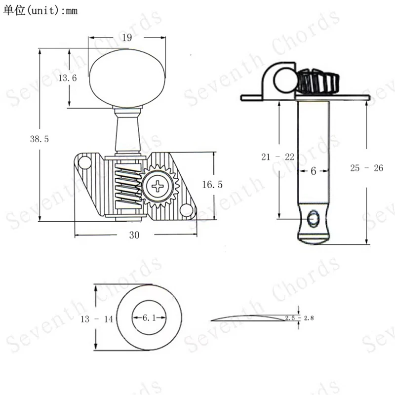 Holz Folk Akustische Gitarre Tuning Pegs Knopf Twist Upwinding Akkord Ausrichtung Achse Öffnen Einzigen Loch Für Gitarre Teile – Detail 13