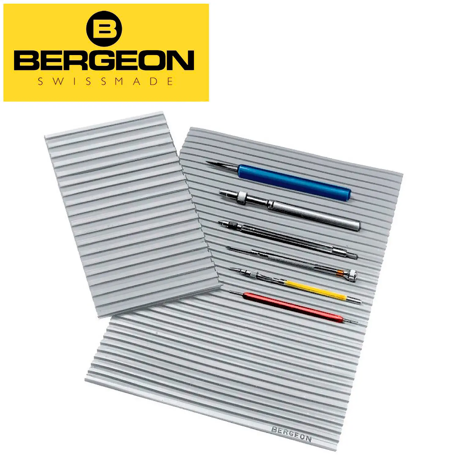 Bergeon 5965-E Grey Ridged Watchmakers Benchmat Grooved Self-Adhesive Work Mat Medium