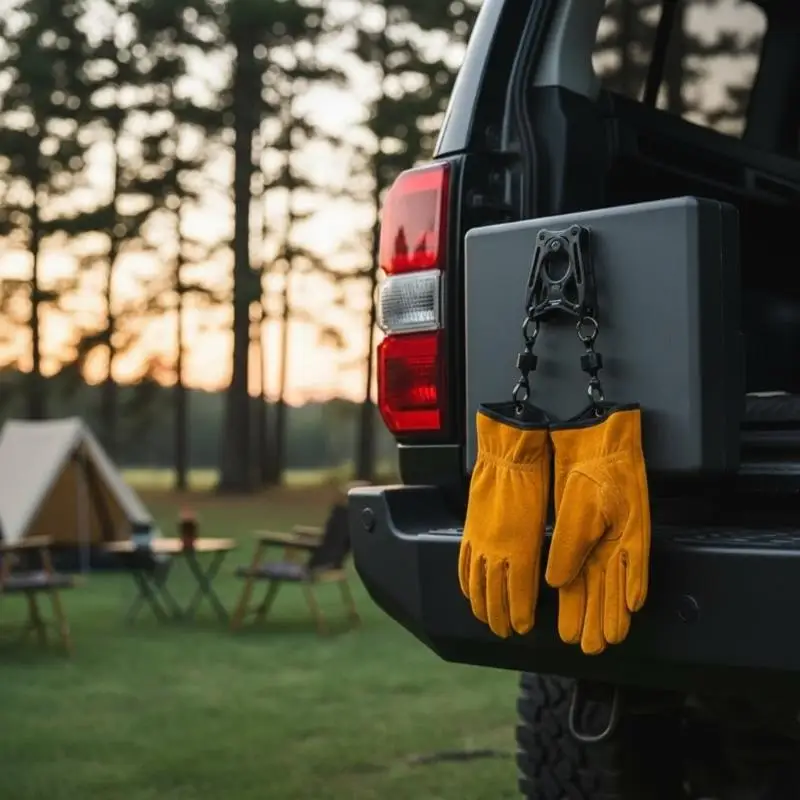 Hitzebeständige BBQ-Handschuhe aus Rindsleder, rutschfeste Grillhandschuhe für Camping, Angeln und Schweißen – Detail 9