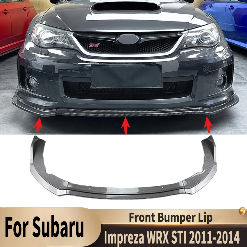

For Subaru Impreza WRX STI 2011-2014 Glossy Black/Carbon Look Car Front Bumper Spoiler Lip Diffuser Splitter Body Kits