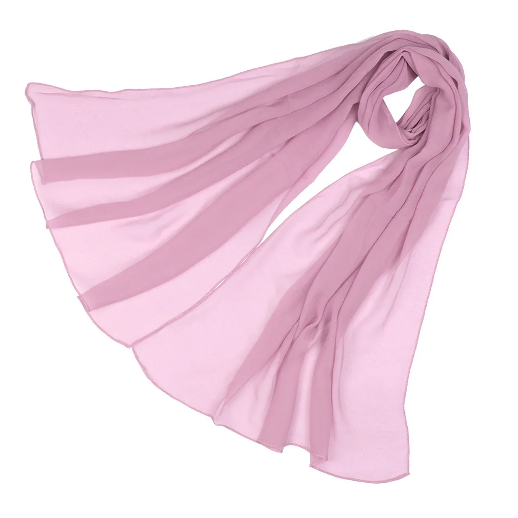 New Summer Chiffon Women Scarves Girls Solid Color Sunscreen Thin Scarves Soft Performance Scarf Casual Female Wrap Shawls