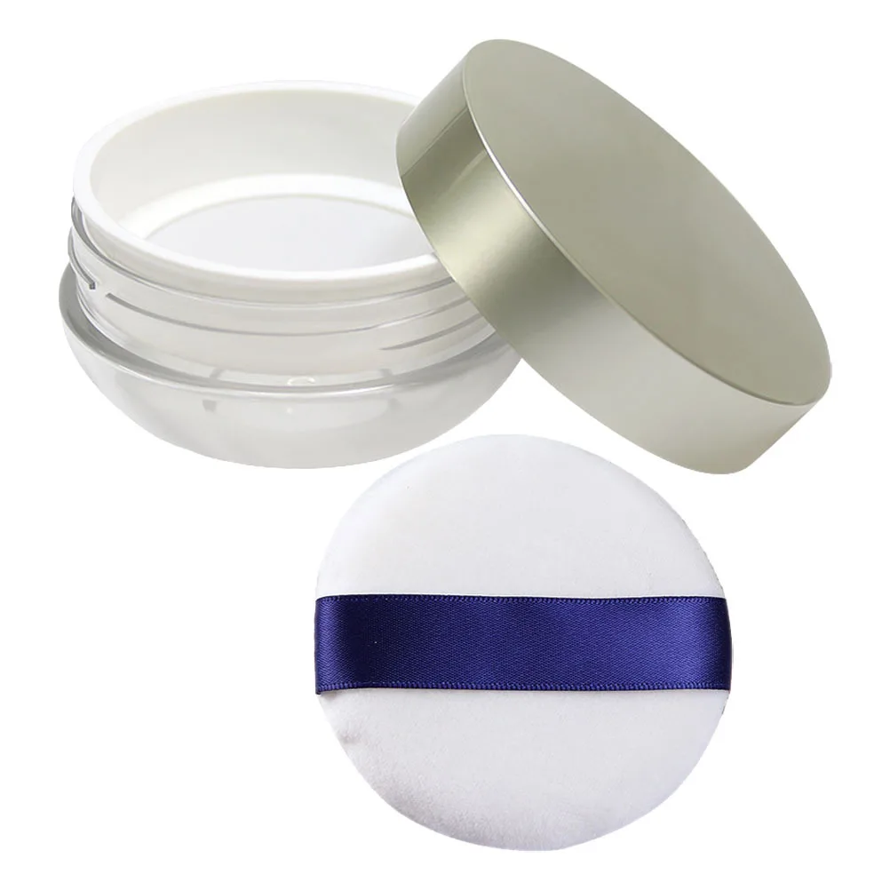 Contenitore per trucco portatile compatto con scatola per cipria in polvere da 1 pezzo con rete ermetica per soffio di cipria adatta per lo stoccaggio del fard per fondotinta