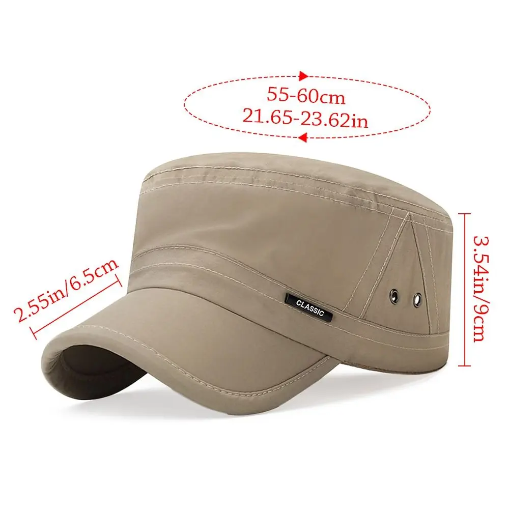 New Men Unisex  Hat Baseball Cap Cotton Cadet Hat  Breathable Combat Fishing Flat Adjustable Cap