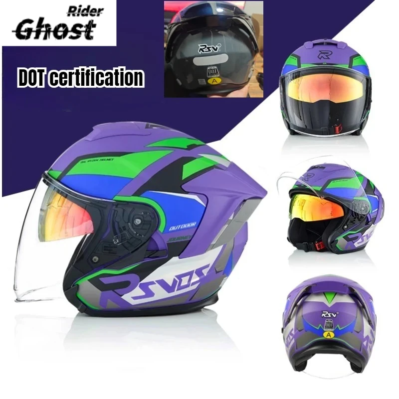 

RSV Motorcycle Helmet for Men's and Women's 3/4 Helmet Motorcycle Half Helmet Cascos Para Moto Casco Moto 헬멧반모