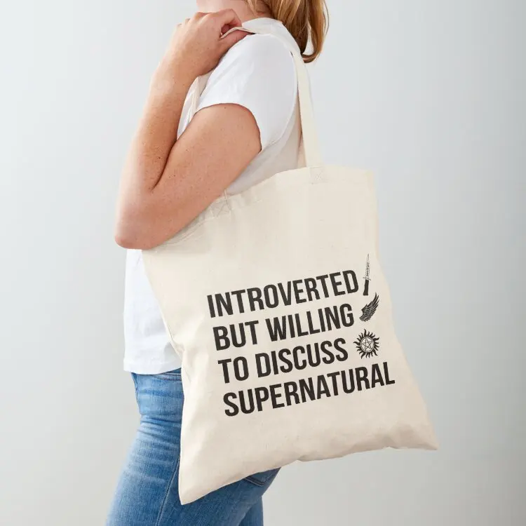Introverted But Willing To Discuss Supernatural Tote Bag bag for beach Women's bag personalized tote