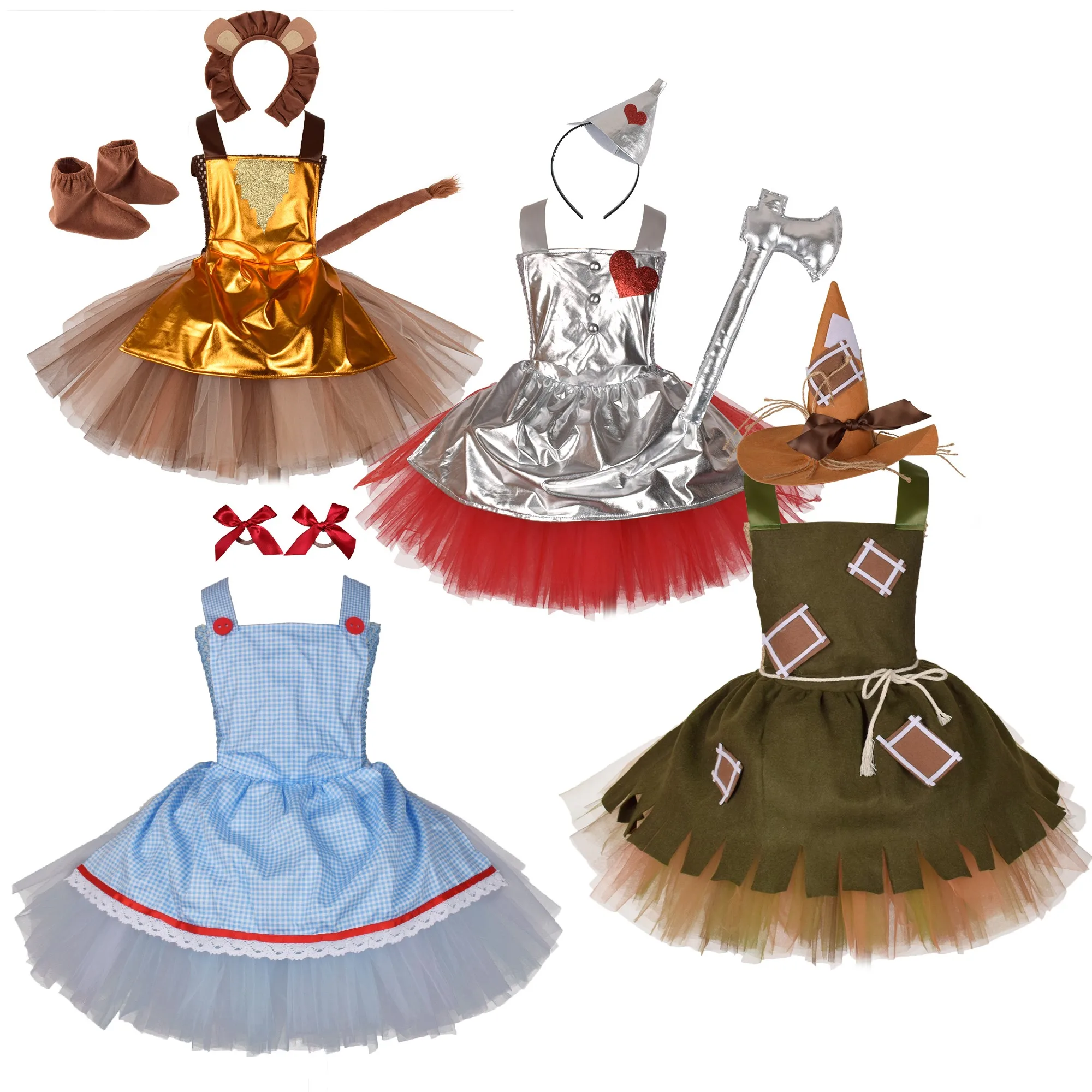 2025 New Women\'s Set Clown Witch Costume Wizard of Oz Scarecrow Drama Stage Costume Girls Dress Cosplay Halloween Gift Costumes