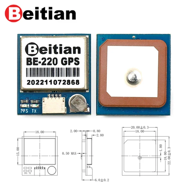 Beitian GPS Module BE-180 BE-220 BE-280 BE-880  With Antenna M10050 GNSS Ultra-low Power GNSS Receiver for Vehicle Drones