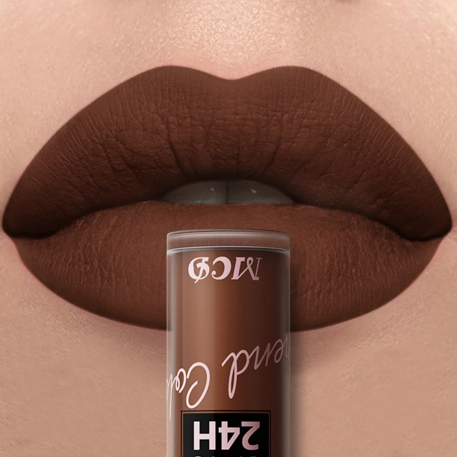 1PC Dark Brown Matte Velvet Lip Gloss Waterproof Liquid Lipstick 22 Colors Lips Korean Makeup for Lip Tint Lip Glaze Cosmetics