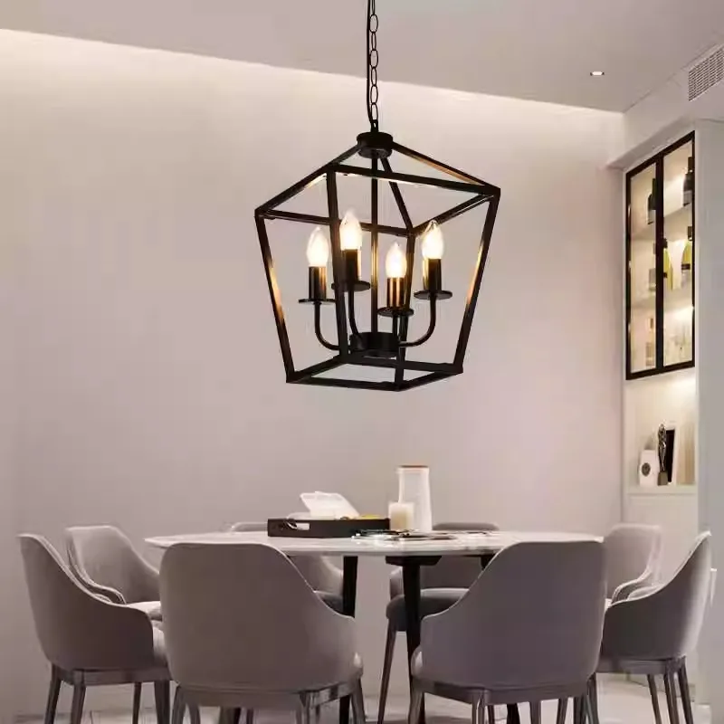 

2026 for Retro Birdcage Restaurant Ceiling Chandelier Candle Holder Bar Loft Pendant Lamp Home Decor Bedroom Living Room