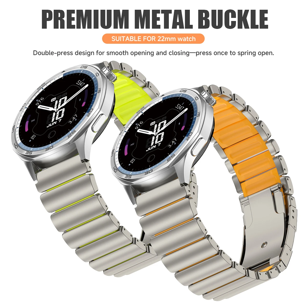 

Ремешок из титана 22 мм для Huawei Watch GT6 Pro/GT6/GT5/GT4 46 мм, ультрасовременный резиновый ремешок для Amazfit Watch Balance Active