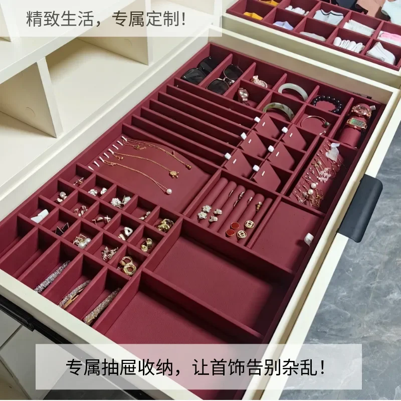 Storage Wardrobe Cloakroom Duobao Pavilion Jewelry Grid Dresser Necklace Earring Grid
