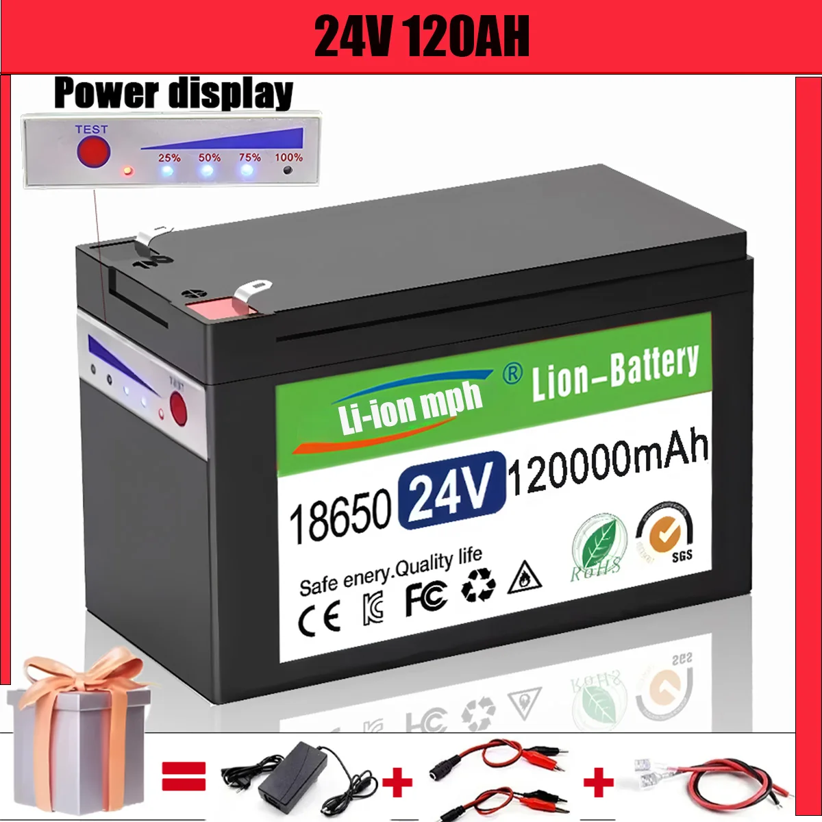 

Batería de litio LiFePO4 de 24V, 120AH, 100AH, 86Ah, battery 12v 18650, battery fosfato hierro y litio batería de 24v