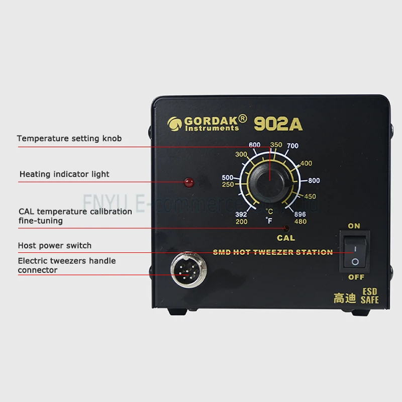 GORDAK 902A Electric Soldering Iron Constant Temperature Clamp Heating Tweezers Soldering Station Disassembly Repair Rework Tool