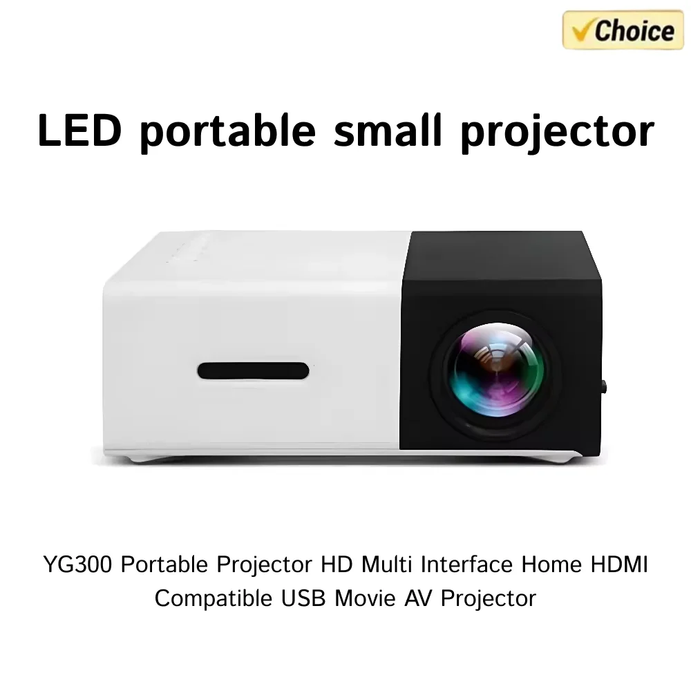 YG300 Projector Smart Home Theater HD Projector Portable Projector Mini Projector Mobile Phone Projection 1080 Outdoor Projecton