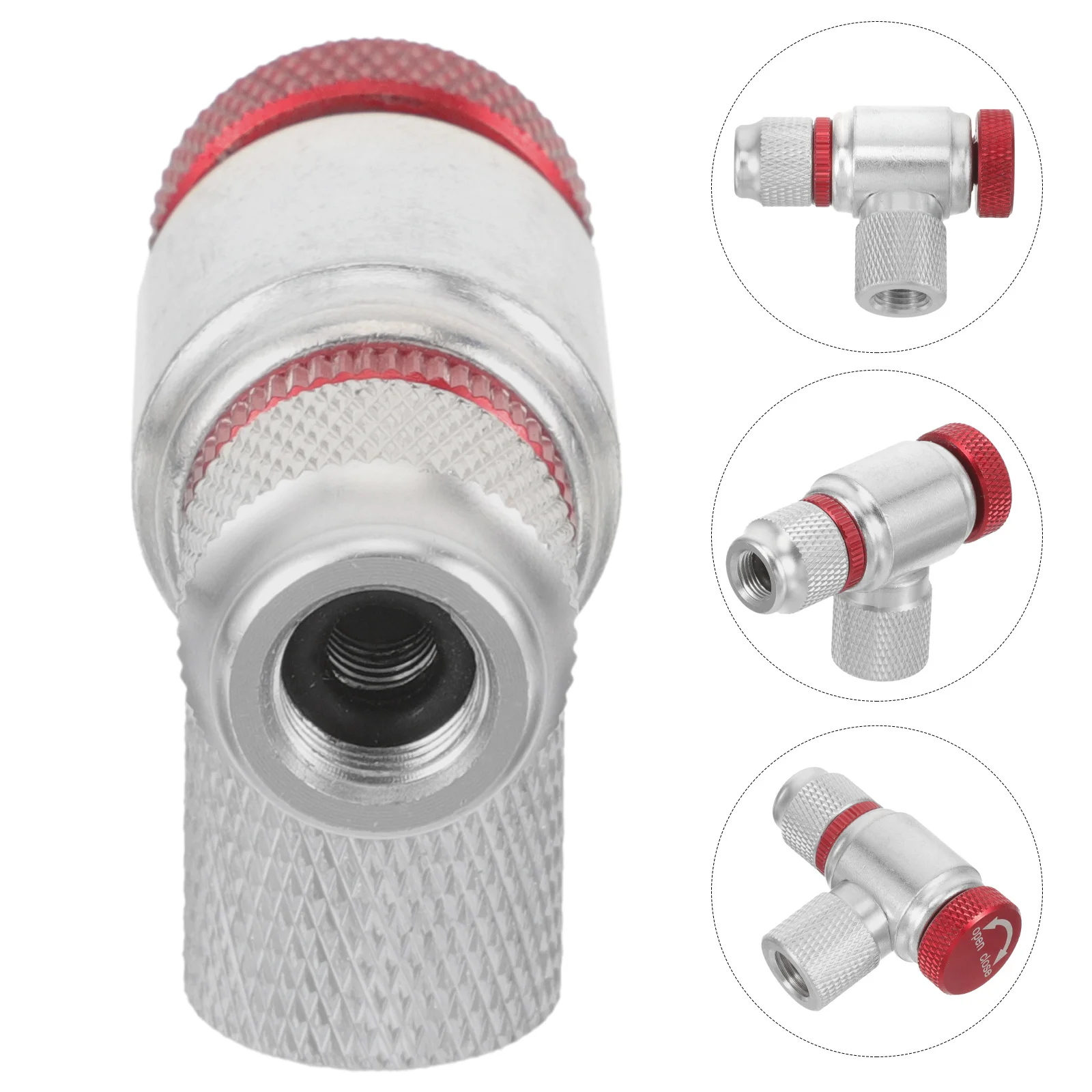 High Pressure Bike Knob Inflator Nozzle Co2 Fast Inflation Nozzle Tire Inflator Adapter for Road Mountain Bikes