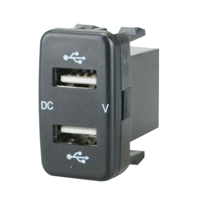 2X gniazdo ładowarki samochodowej podwójny Port Usb ładowarka Volt przejściówka do wyświetlacza pasuje do Toyota Green