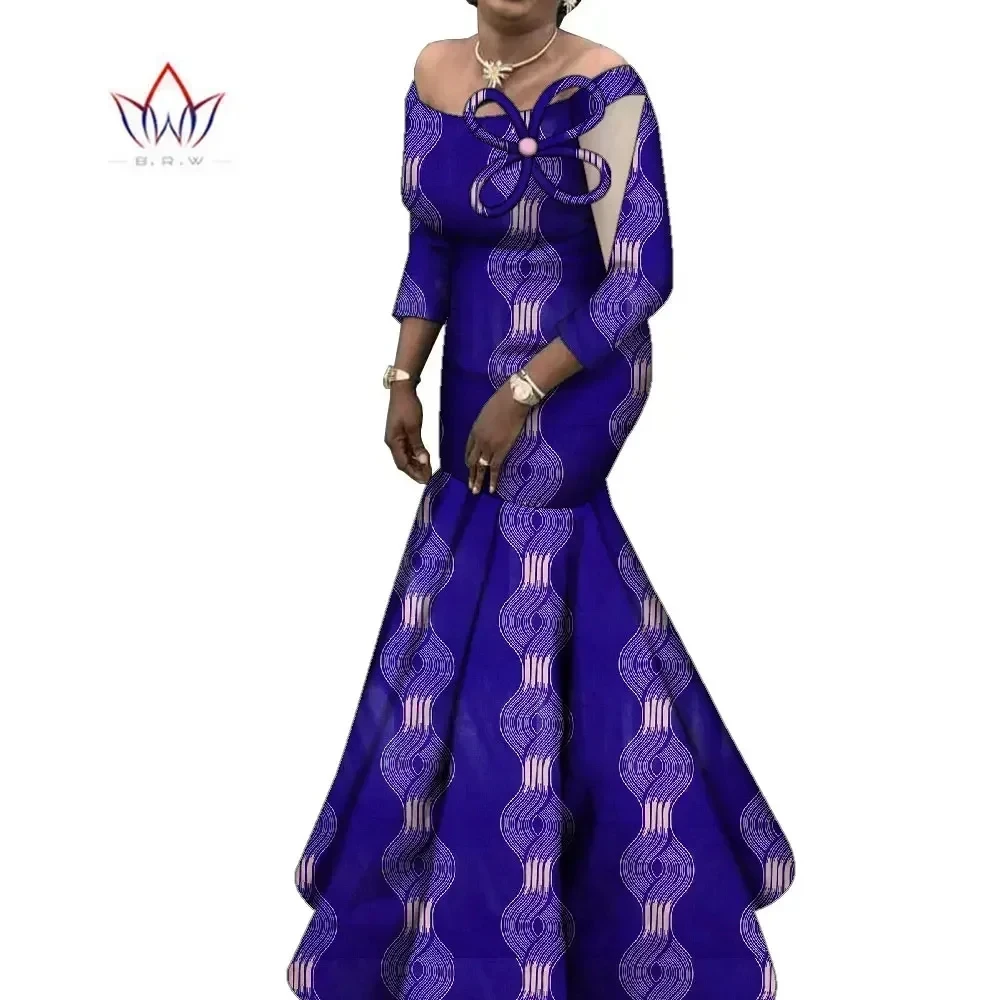 Bintarealwax женское платье нигерийское платье больших размеров традиционное Анкара женское элегантное платье Дашики женские вечерние длинные платья WY10175