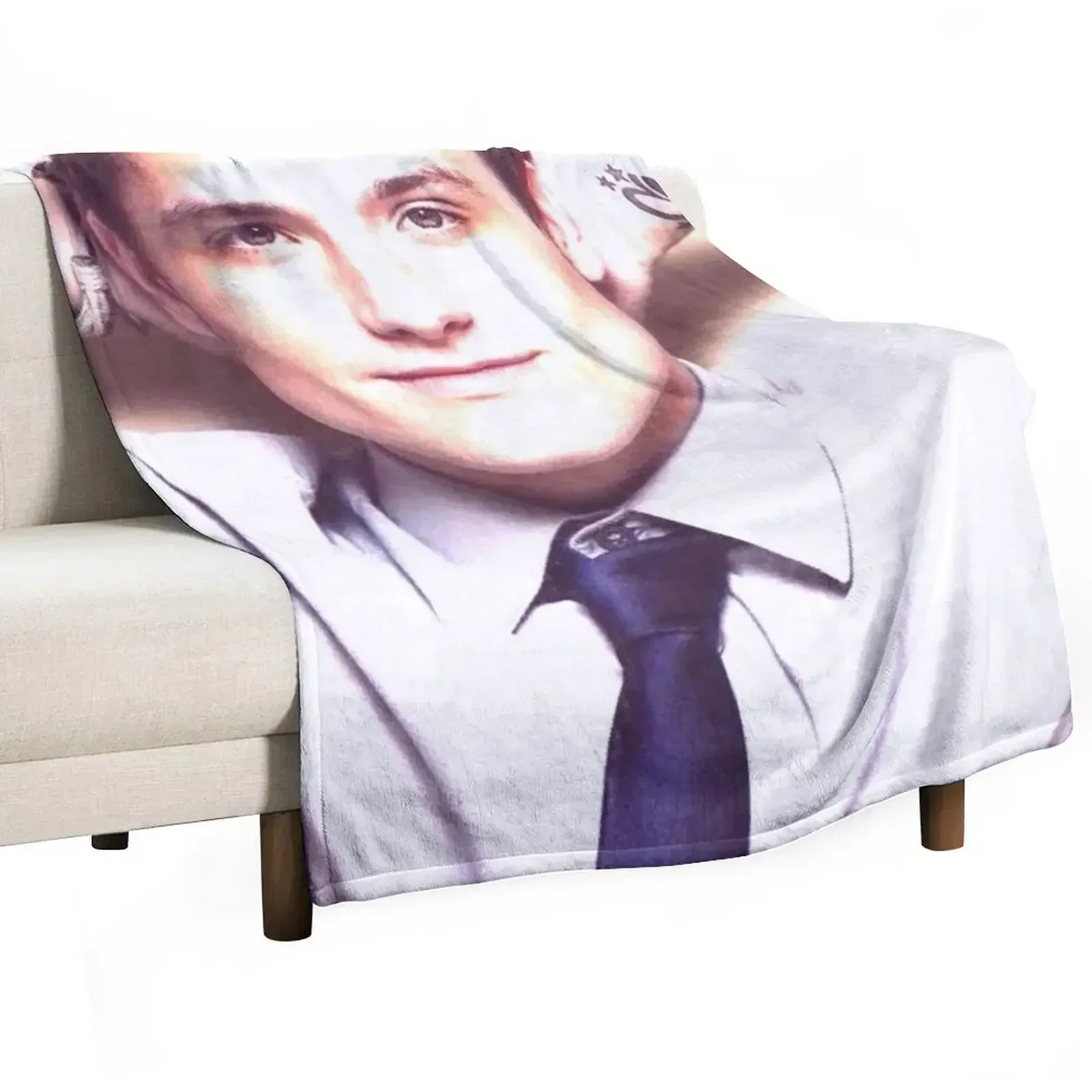 

Josh Hutcherson Whistle Meme Throw Blanket Furry Plaid Bed Fashionable sofa bed Blankets