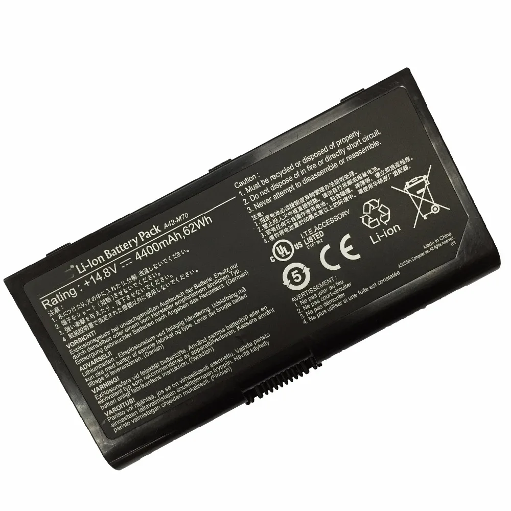 14.8V  62WH/4400mAh 8Cell New Original A42-M70 Laptop Battery For Asus M70 M70V M70SR G71 G72 G72G  F70 F70SL A41-M70 A32-M70