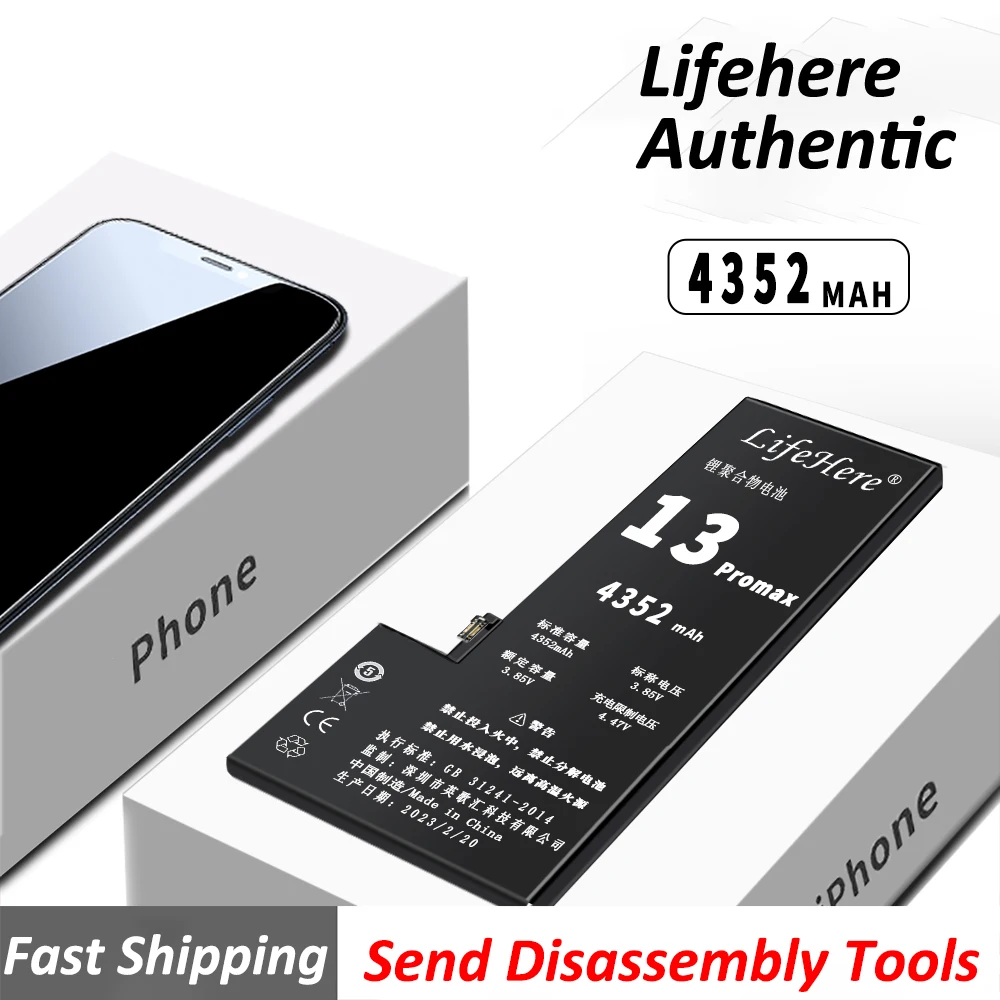 Original Lifehere  4352mAh Battery For Apple iPhone 13 PRO MAX/13PM  High Capacity Phone Batteries