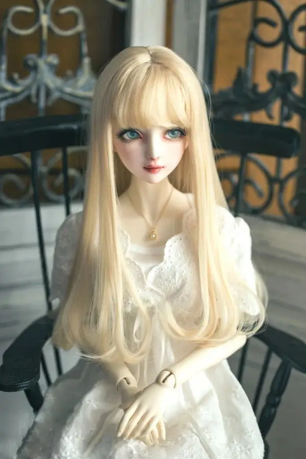 BJD Doll Hair Wigs 1/3 1/4 1/6 BJD SD DD MSD MDD YOSD Doll High-temperature Wire Long Champagne Milk Golden Hair Wigs