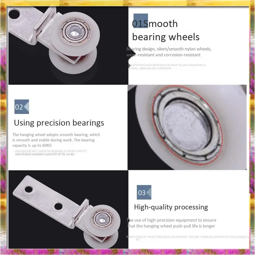 Aug. 10Pcs Bend Pipe Metal Bearing Pulley Block With Two Plastic Wheel For Sliding Door Window Cabinet