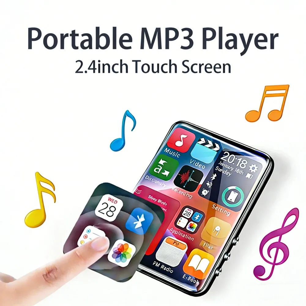 

Портативный MP3-плеер, 2,4-дюймовый сенсорный экран, BT5.2, FM-динамик, многоформатный видеорегистратор, поддержка 128 ГБ электронной книги Walkman