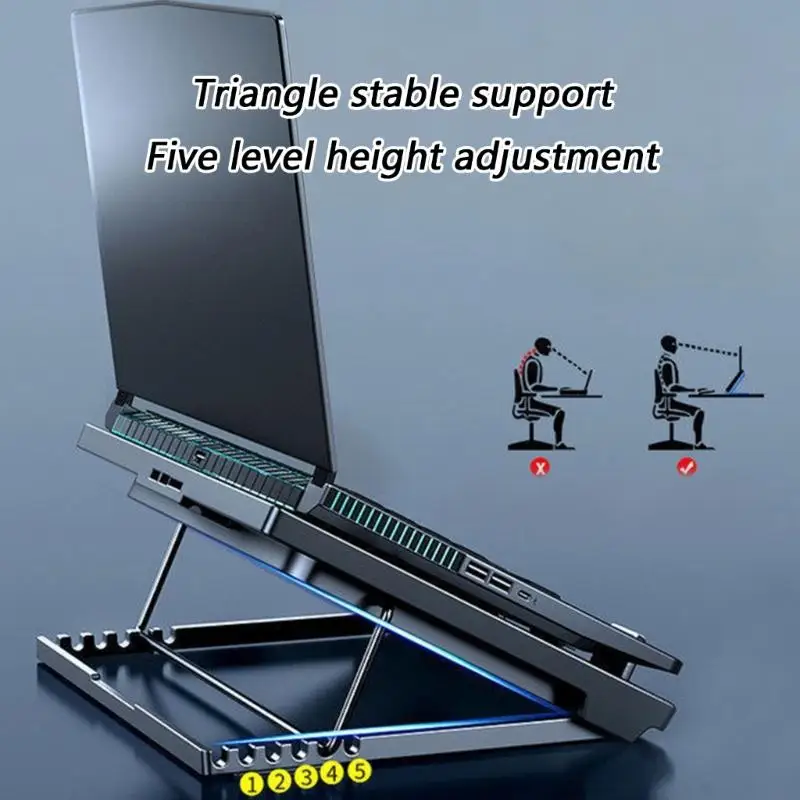 Y1UB Multi Adjustable Laptop Cooling Stand 5 Fan And Variable
