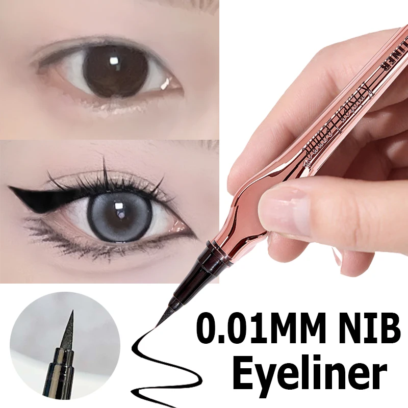 Liquid Eyeliner Black Waterproof Quick Drying Long Lasting No Smudging Matte Smooth Eyeliner Pencil Lower Eyelash Korean Makeup