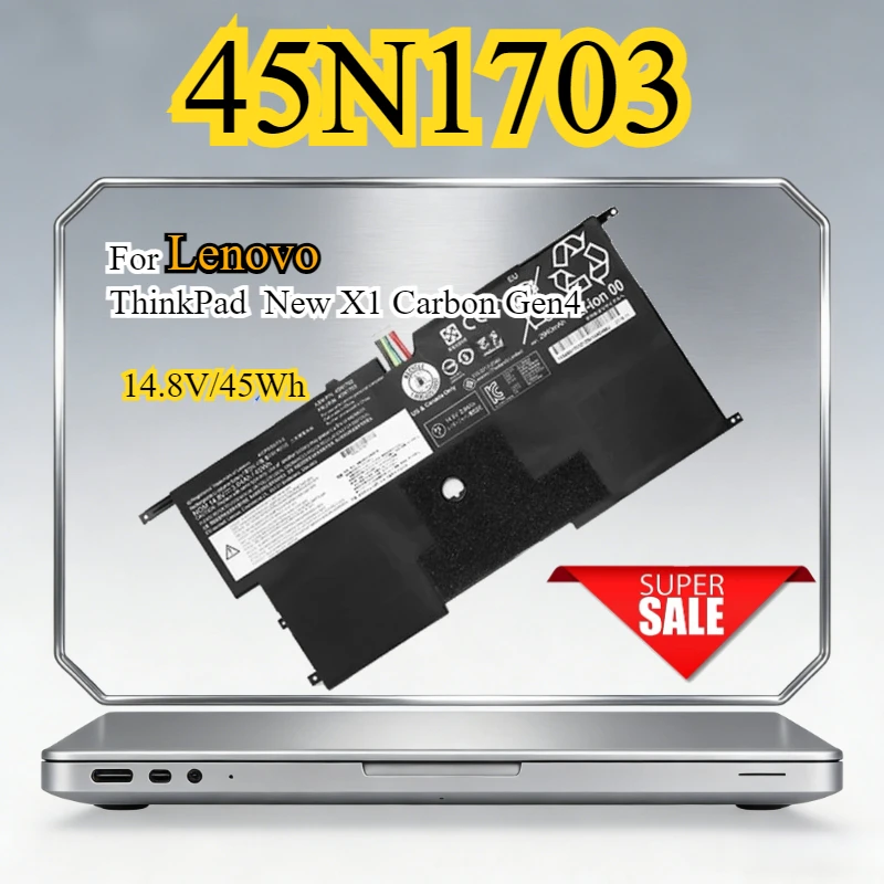 

45N1703 Laptop Battery for Lenovo ThinkPad X1 CARBON 2ND GEN 3RD(2015) 20A7 20BS 20BT 20A8 N3NAQGE 00HW002 45N1701 SB10F46441