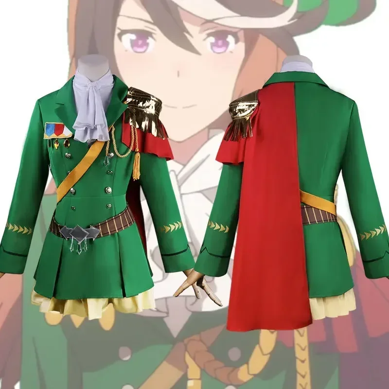 

Role-playing Anime Pretty Derby Symboli Rudolf Cosplay Costume Adult Women Dress + Tops + Headwear +Socks Full Sets Role Play