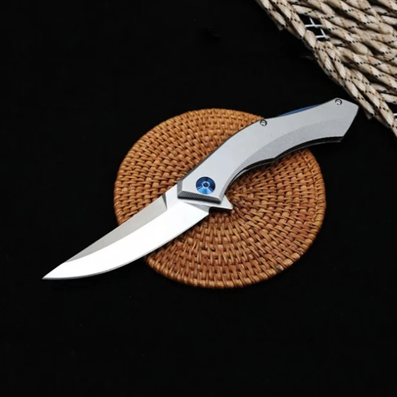 Shigov Blue Moon Knife D2 Blade Stainless Steel Handle Outdoor Survival Knives EDC Multi Tool